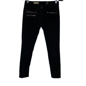AG Adriano Goldschmied The Moto Stevie Ankle Slim Pants Corduroy Black 26